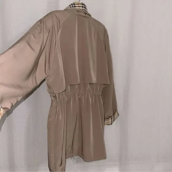 Natural Life L Tan Nova Check Trim Lightweight Button Front Jacket - Picture 6 of 12